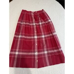 Vintage Geoffrey Schilling by Corbin Waist Plaid Country Western Button Down Red